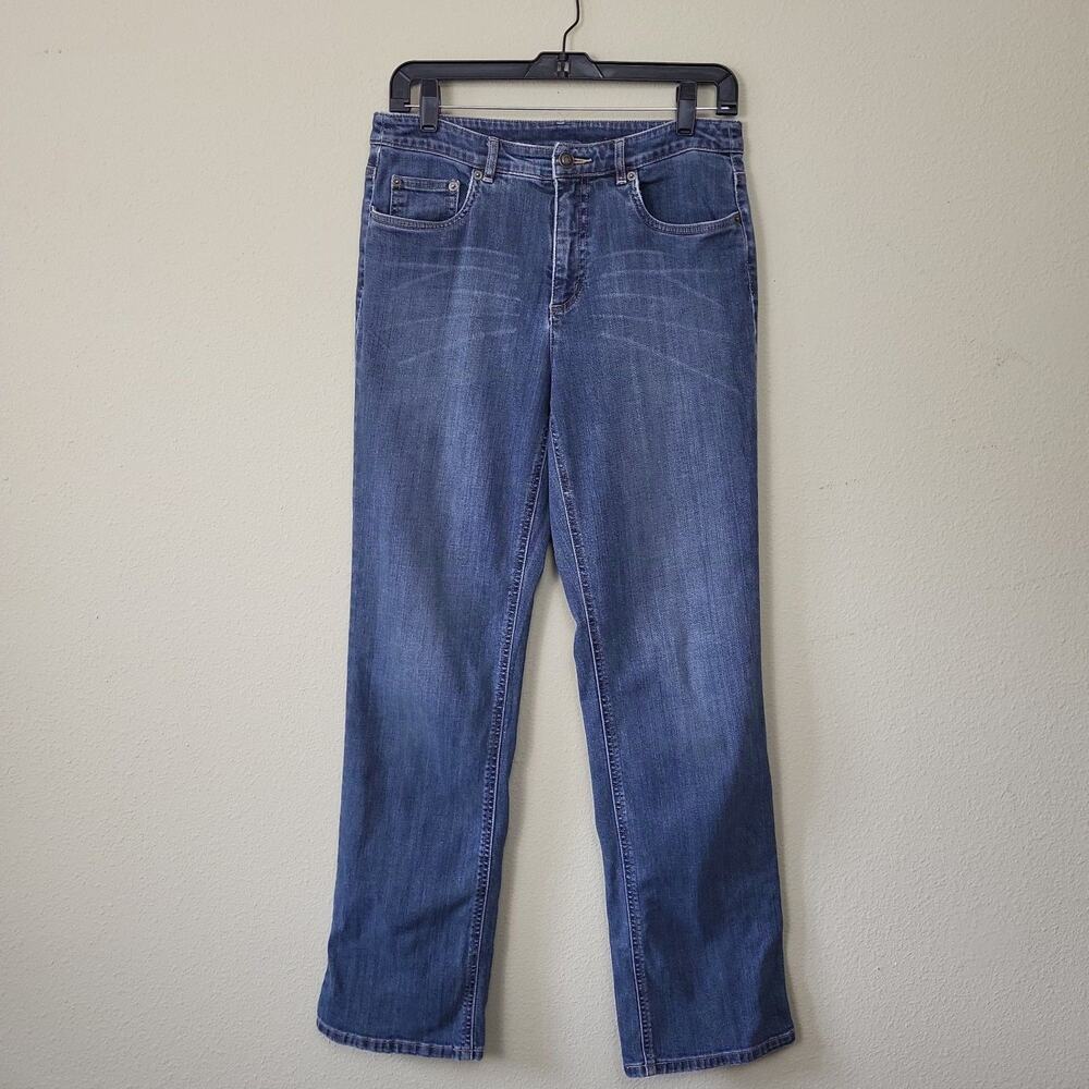 Talbots Womens Blue Stretch Mid Rise Medium Wash Denim Straight Jeans Size‎ 6